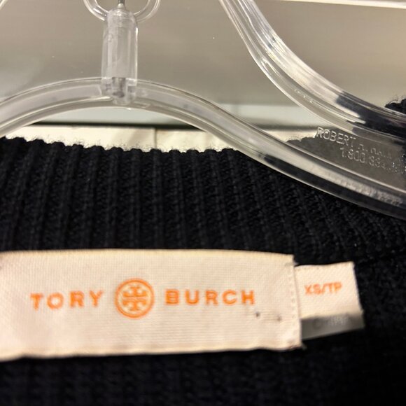 TORY BURCH Harley Sz XS S Navy Blue 100% Wool Turtleneck Long Sweater Coat Set - Picture 8 of 16